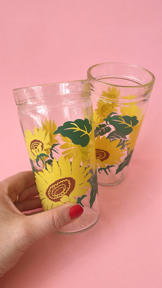 Vintage Sunflower Glasses