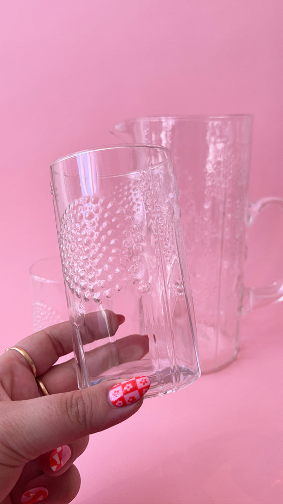 Vintage 1960's Littala Flora Pitcher & Glass Set by Oiva Toikka