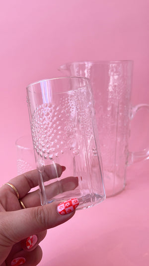 Vintage 1960's Littala Flora Pitcher & Glass Set by Oiva Toikka