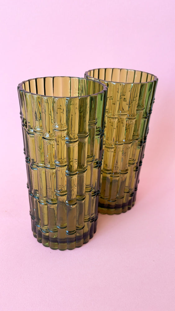 Vintage Plastic Bamboo Tumblers