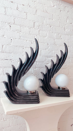 Vintage 80’s Wave/Flame Lamp