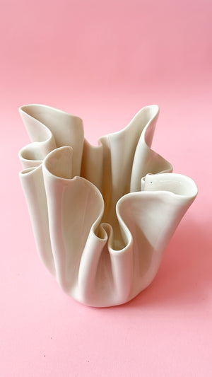 Vintage Draped Porcelain Vase by Carol Barclay