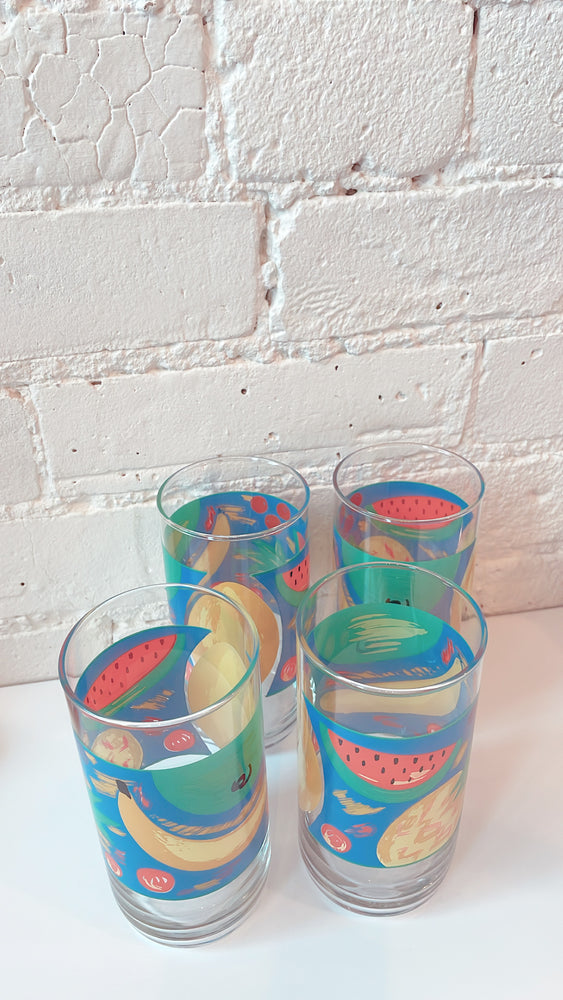 Vintage 90's Tropical Fruit Glasses