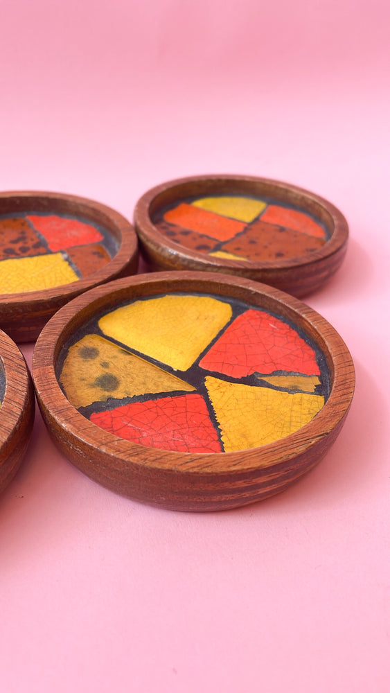 Vintage Mid Century Mosaic Coasters