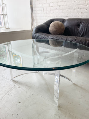 Vintage Lucite and Glass Coffee Table