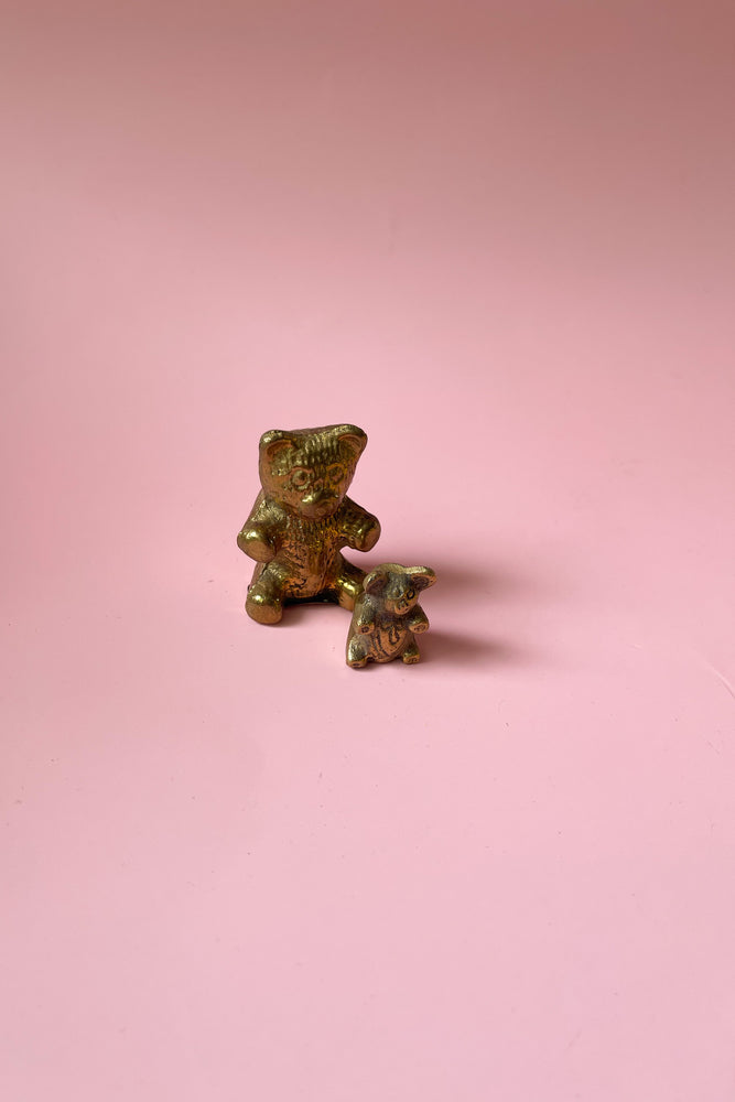 Tiny Brass Teddy Bears (Set of 2)