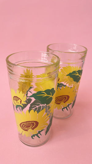 Vintage Sunflower Glasses