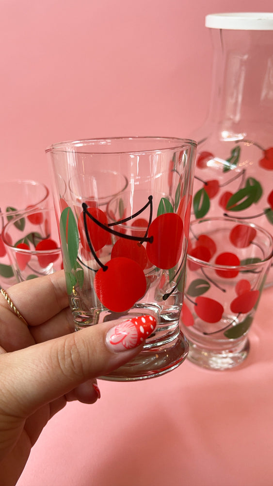 Vintage 1950's Libbey Cherry Carafe and Glasses Set