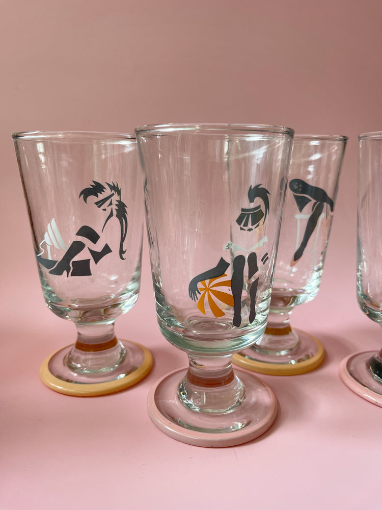 Vintage 1980's Panache Memphis Fluted Cocktail Glasses