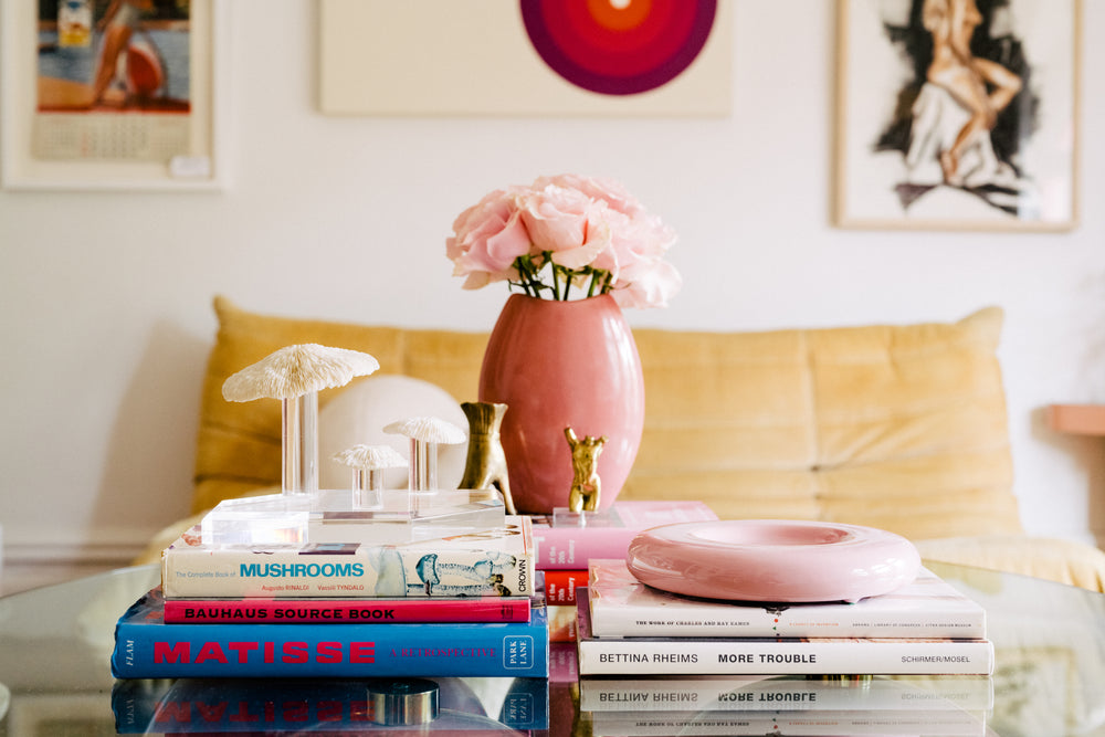 Vintage Coral and Lucite Mushroom Sculpture