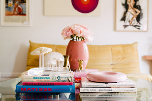 Vintage Coral and Lucite Mushroom Sculpture