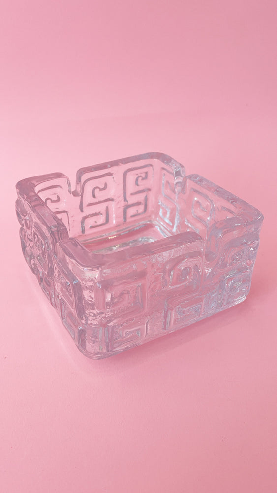 Vintage 70's Riihimäki Taalari Glass Ashtray