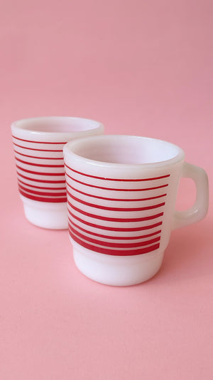 Vintage Termocrisa Milk Glass Mugs