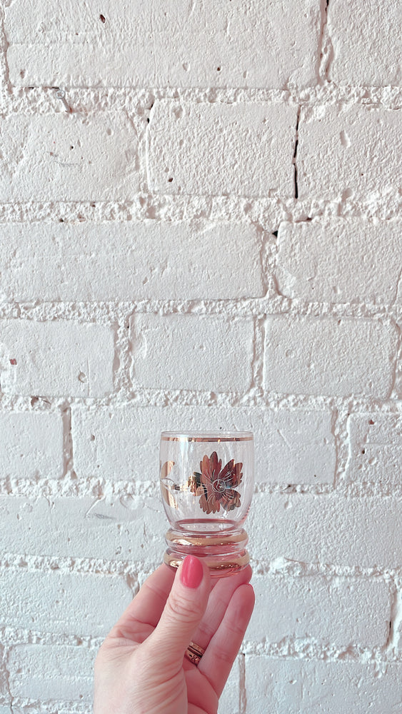 Vintage Gold Flower Shot Glasses