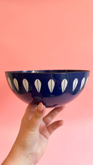 Vintage Cathrineholm Dark Blue Lotus Bowl