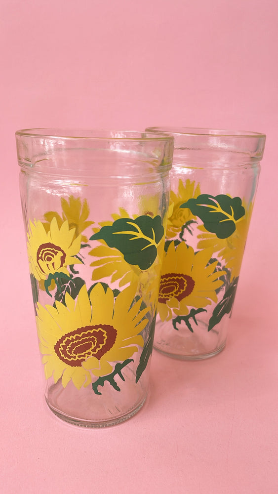 Vintage Sunflower Glasses