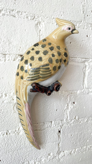 Vintage Ceramic Pheasant Wall Pocket