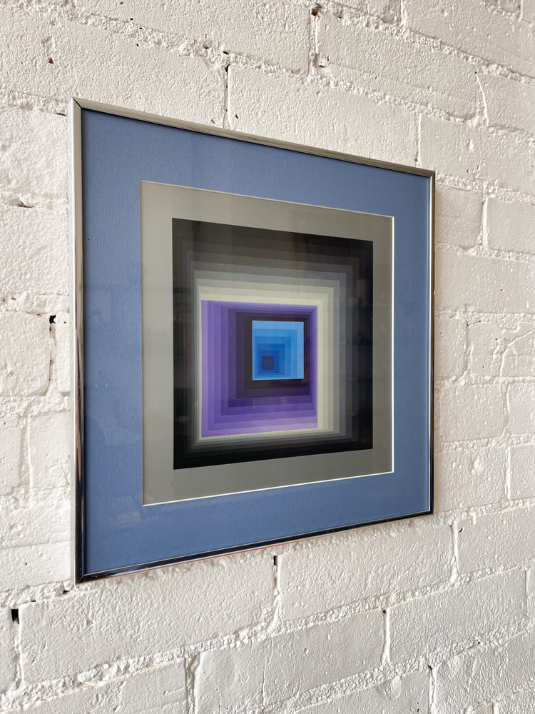 Vintage Victor Vasarely Op Art Print "Reytey"