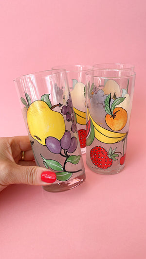 Vintage Frosted Fruit Glasses