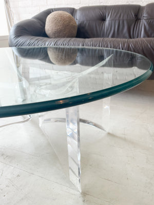 Vintage Lucite and Glass Coffee Table