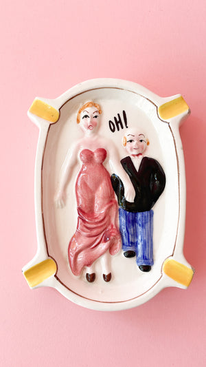 Vintage Ceramic Risque Ashtray