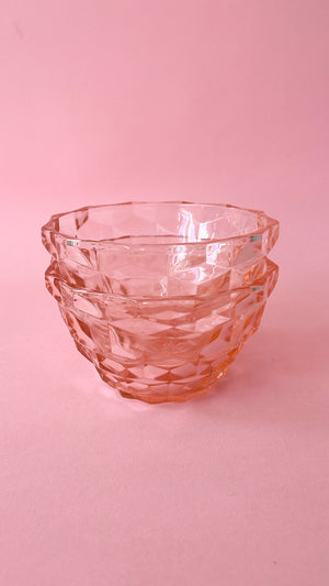 Vintage Fosteria Cubist Glass Bowls