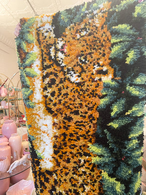 Vintage Leopard in the Jungle Hook Rug