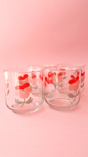 Vintage Pansy Juice Glasses