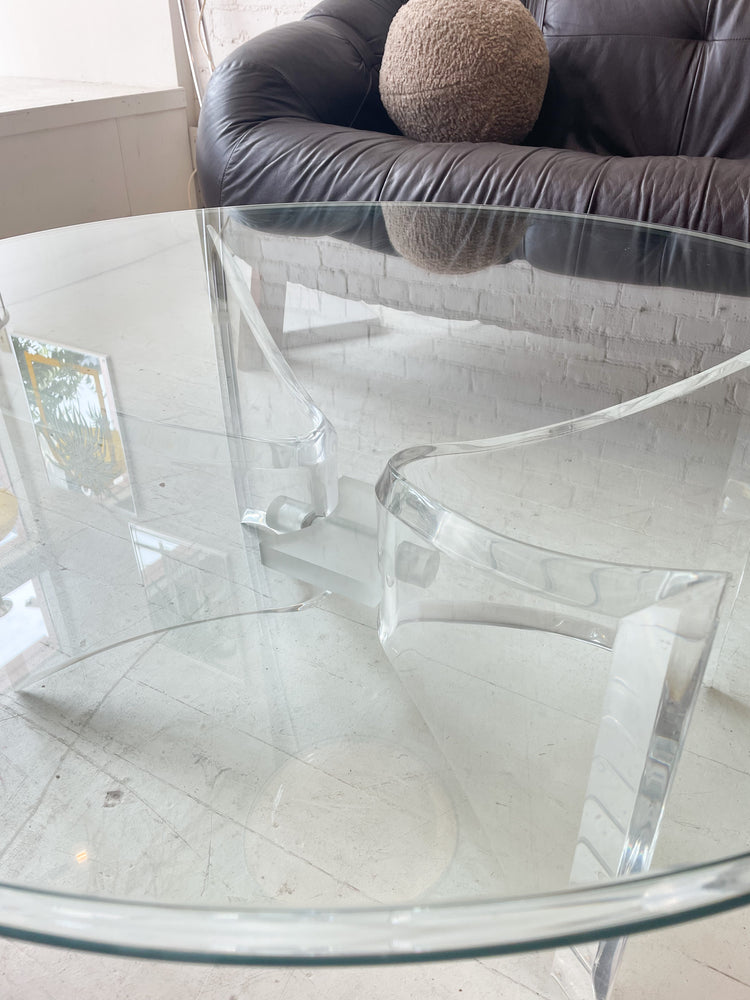 Vintage Lucite and Glass Coffee Table