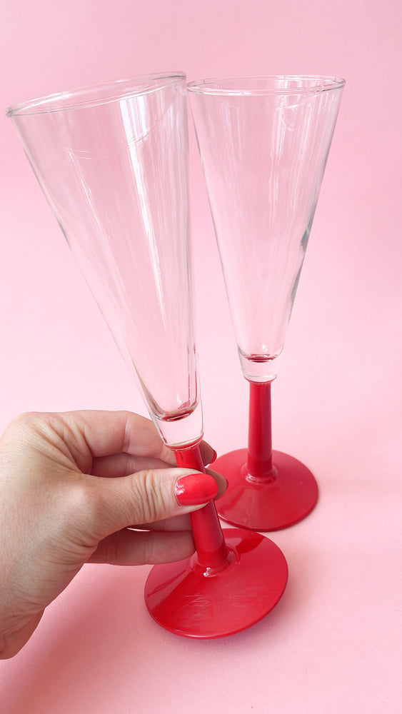 Vintage 90's Champagne Flutes