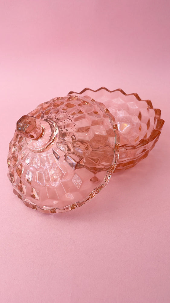 Vintage Fostoria Cubist Glass Candy Dish