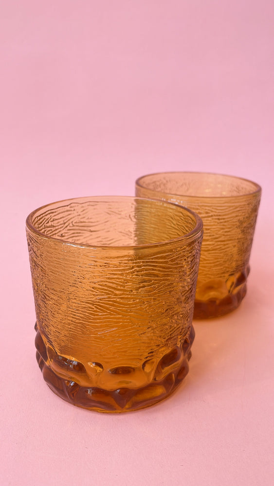 Vintage Amber Cocktail Glasses