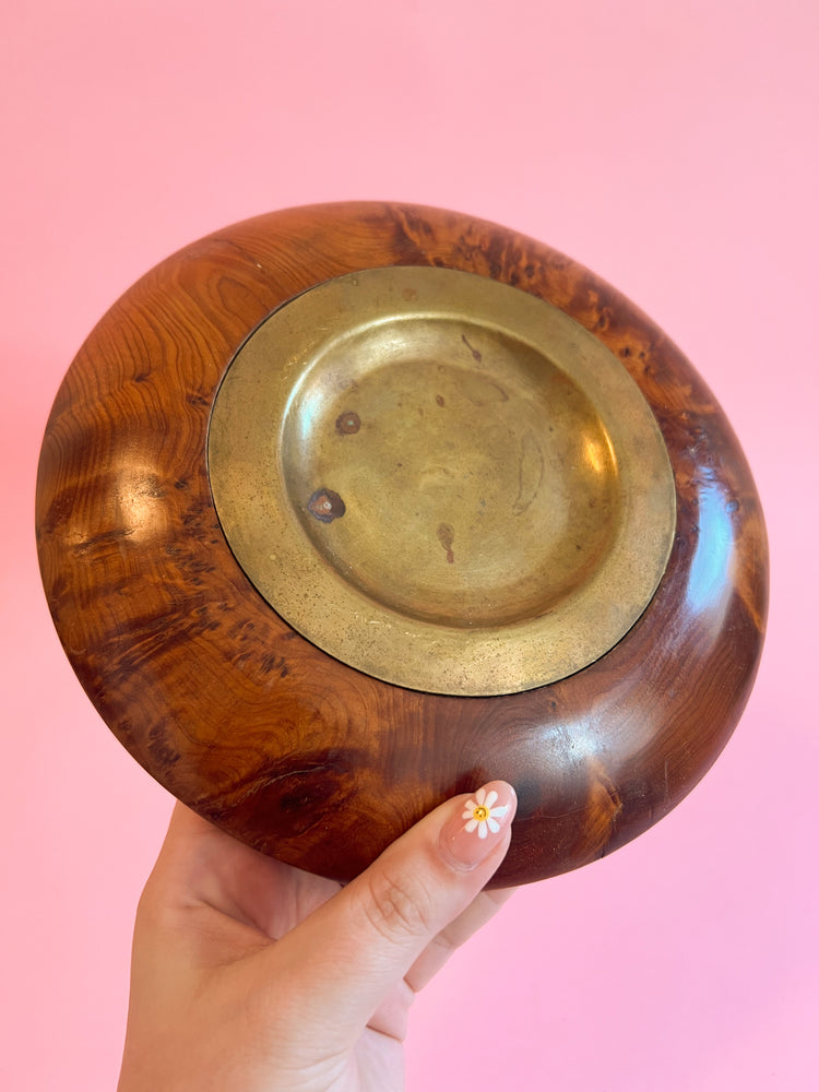 Vintage Mod Century Modern Burl Wood Ashtray