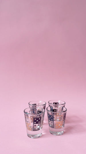 Vintage 1930's Domino Shot Glasses