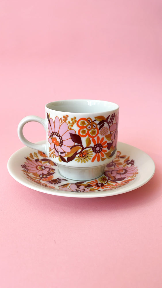 Vintage Demitasse Espresso Cups & Saucers