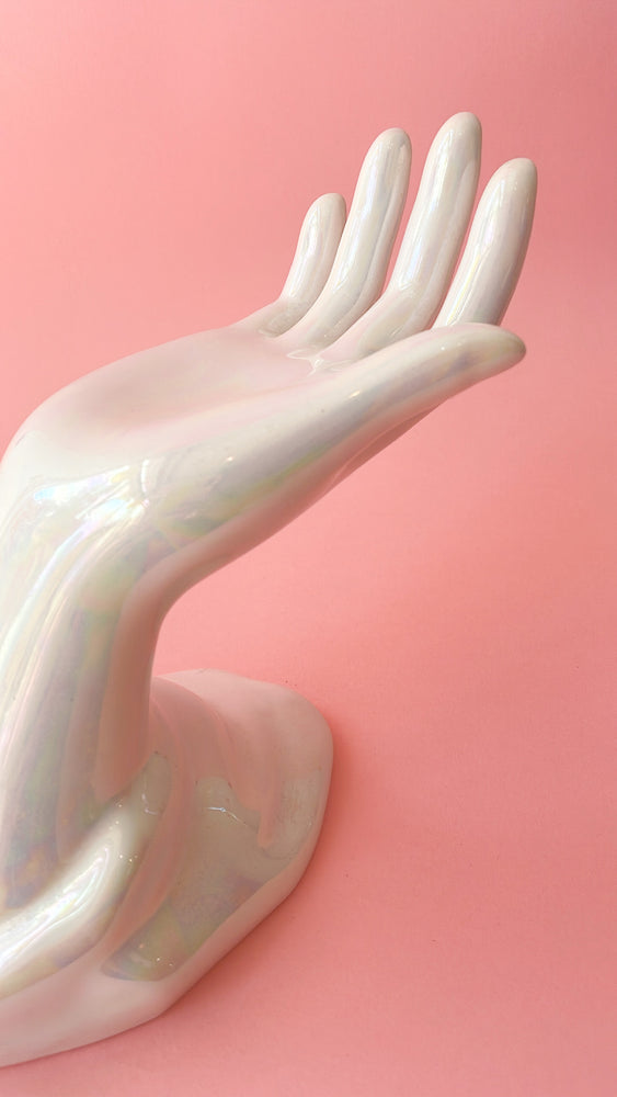 Vintage Ceramic Iridescent Hand