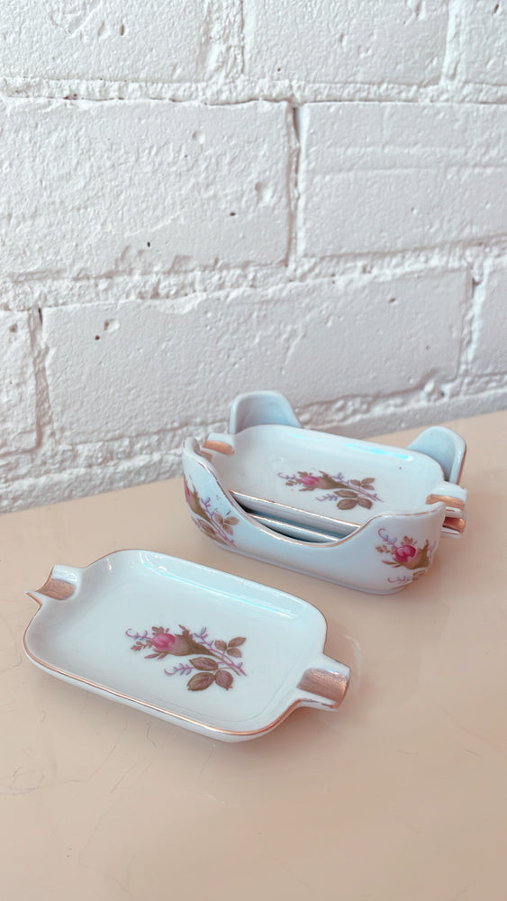 Vintage Ashtray Set with Holder