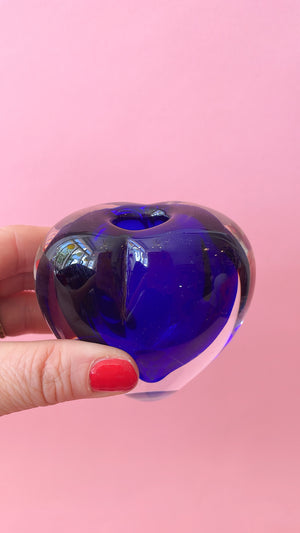 Vintage Art Glass Heart Vase