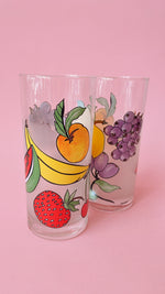 Vintage Frosted Fruit Glasses