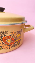 Vintage Enamel Mushroom Pot with Lid