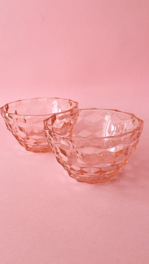 Vintage Fosteria Cubist Glass Bowls