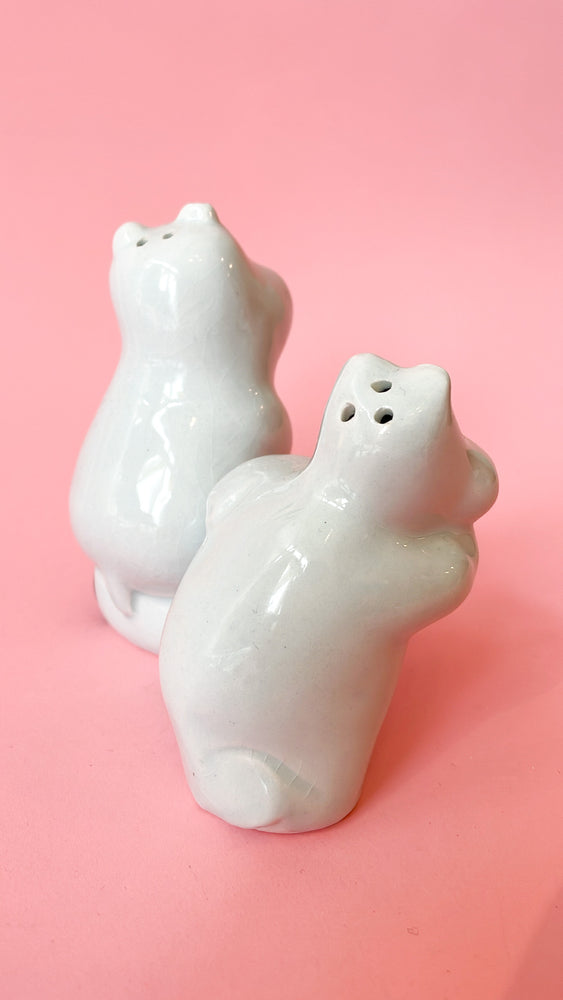 Vintage Ceramic Hippo Salt & Pepper Shakers