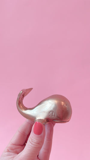 Vintage Brass Whale