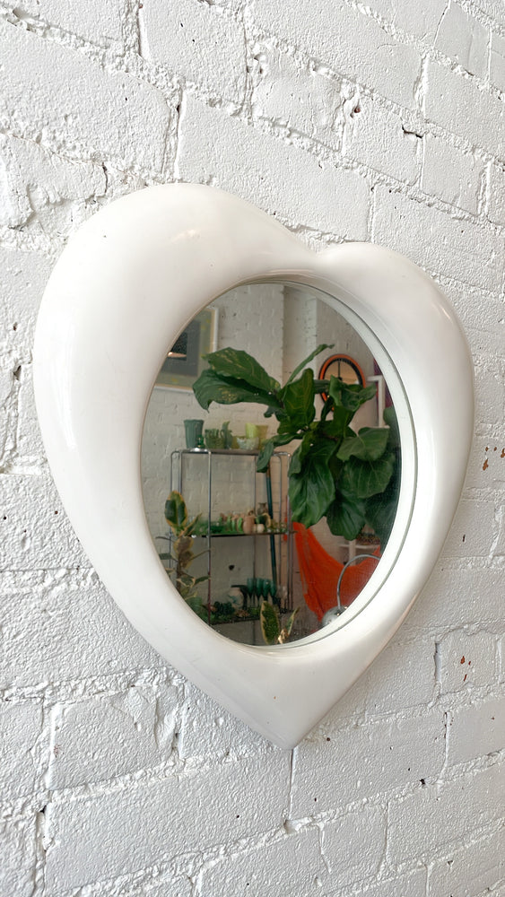 Vintage Wooden Heart Mirror