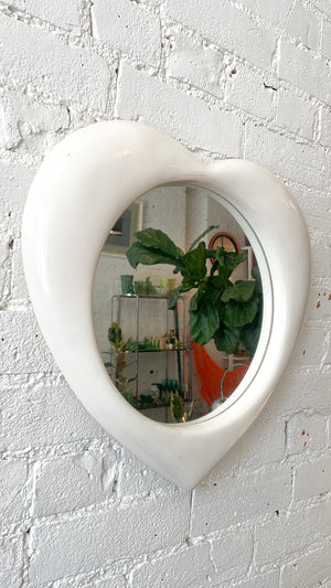 Vintage Wooden Heart Mirror