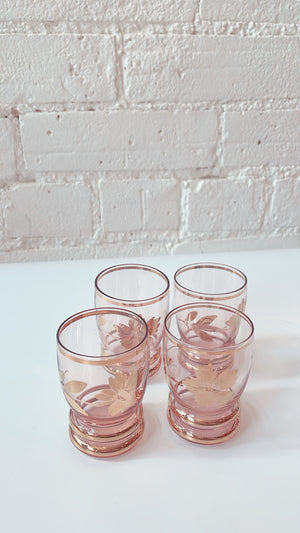 Vintage Gold Flower Shot Glasses