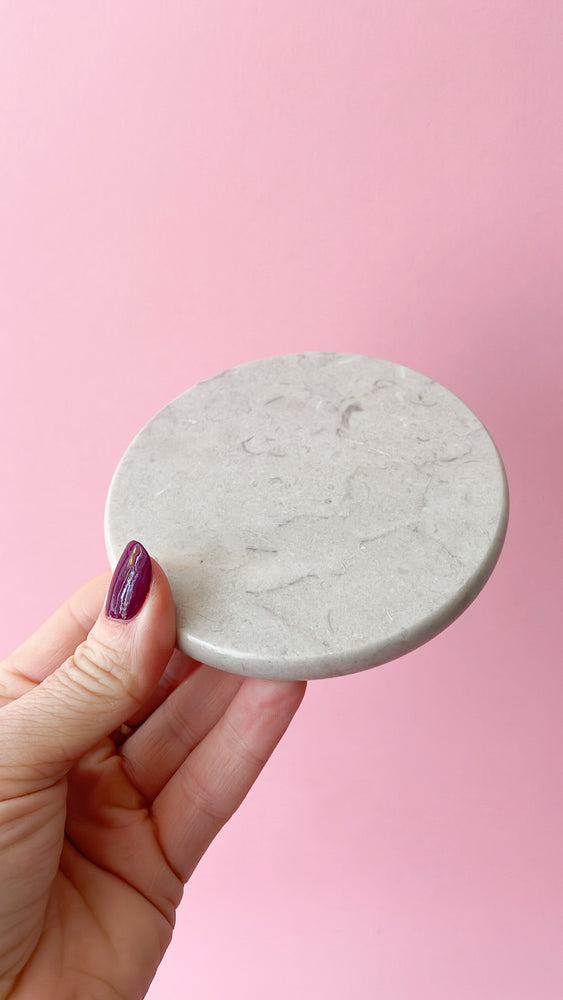 Vintage Stone Coasters with Holder