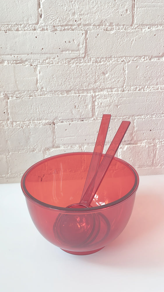 Vintage Amber Dansk Salad Bowl and Tongs
