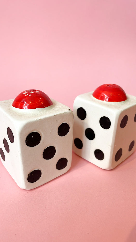 Vintage Ceramic Dice Salt & Pepper Shakers