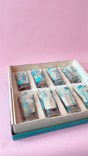 Vintage Dominion Glassware Tumblers in Original Box